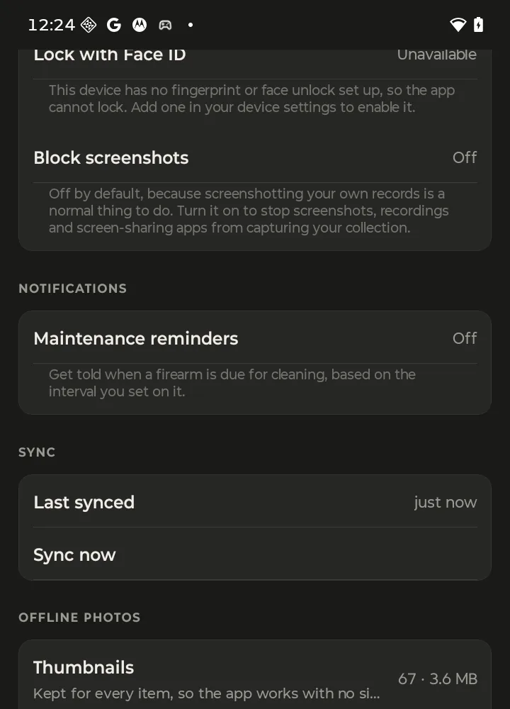 The Sync section after reconnecting: Last synced just now, and the Changes waiting to send line is gone